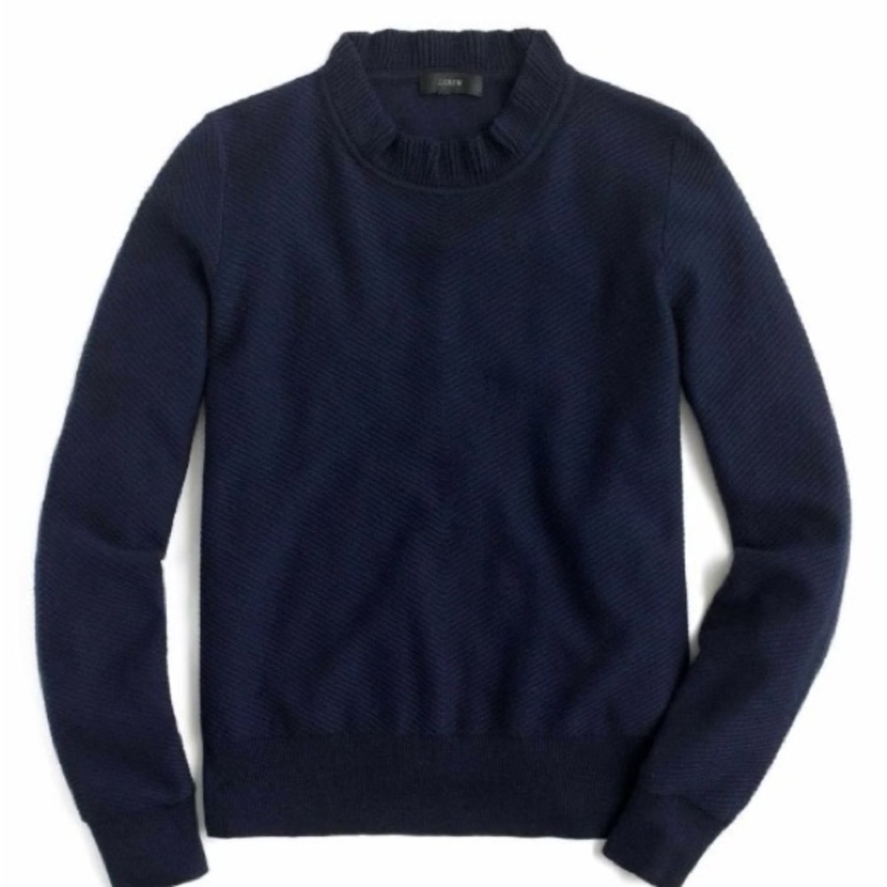 J.Crew chevron ruffle neck sweater